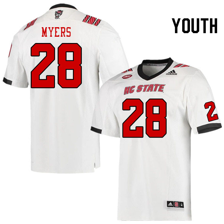 Youth #28 Zack Myers North Carolina State Wolfpacks College Football Jerseys Stitched-White - Click Image to Close